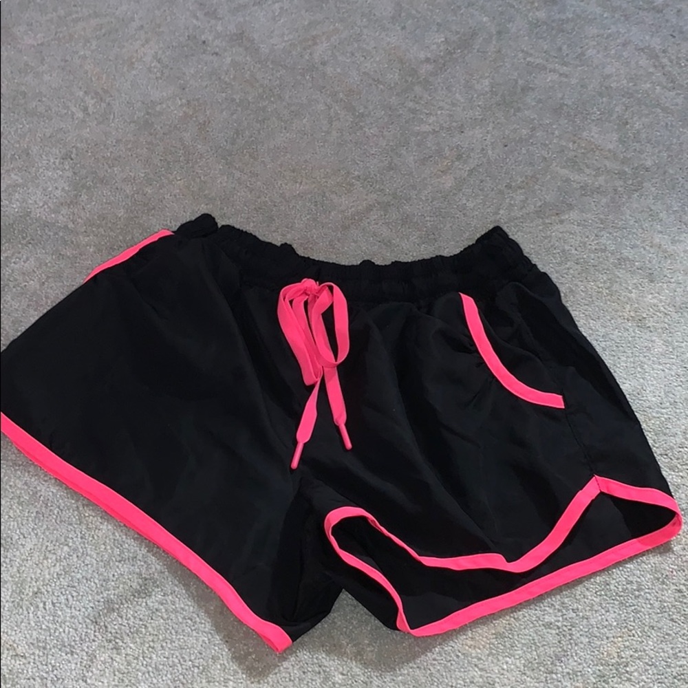 Black and Pink Athletic Shorts